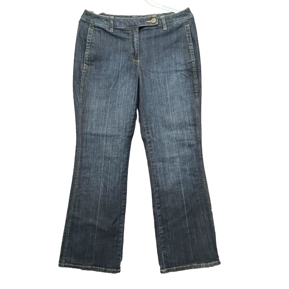 Lands End Jeans Womens 10 Premium Denim Curvy Fit City Waist Trouser Leg